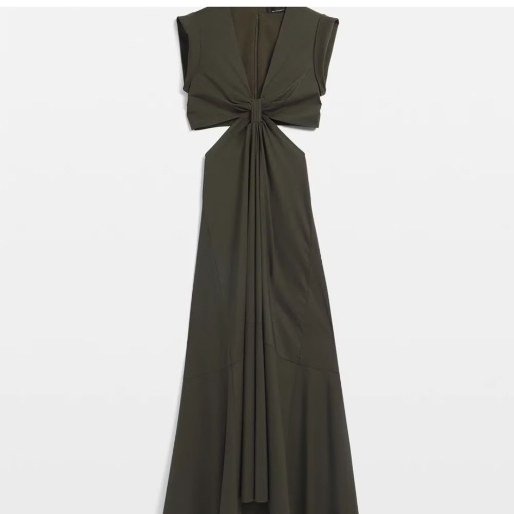 NWT WHBM V-NECKLINE CUTOUT MIDI DRESS - Picture 3 of 4